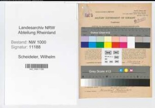 Entnazifizierung Wilhelm Scheideler, geb. 20.03.1907 (Angestellter)
