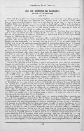 Aus dem Kunstleben des Saarreviers