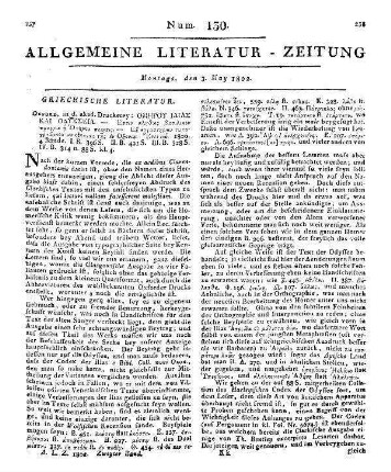 Homerus: Ilias kai Odysseia. Bd. 1-4. Oxford: University Press 1800