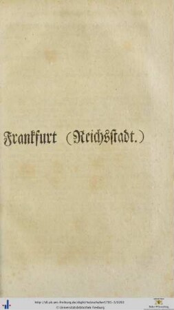 Frankfurt (Reichsstadt.)