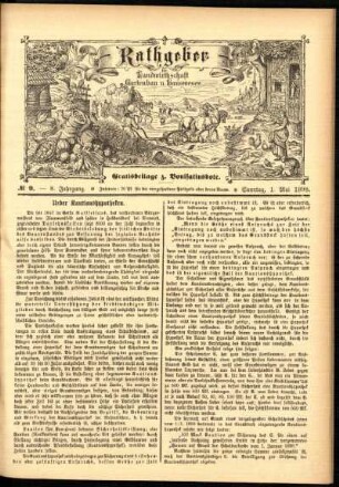 Ausgabe vom Sonntag, den 01. Mai 1898.
