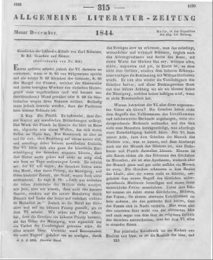 Schnaase, C.: Geschichte der bildenden Künste. Bd. 2. Griechen und Römer. Düsseldorf: Buddeus 1843 (Fortsetzung von nr. 314)