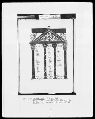 Evangeliar mit Capitulare, Palastschule Karls des Kahlen — Kanon X, Folio 13verso