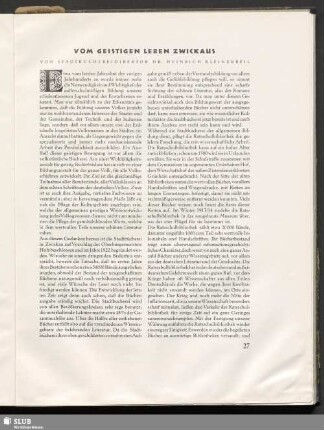 Vom geistigen Leben Zwickaus