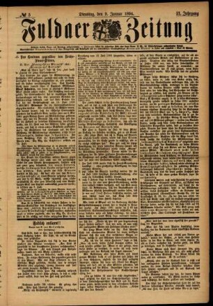 Ausgabe vom Dienstag, den 09. Januar 1894.