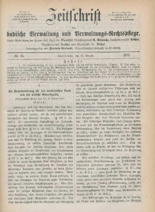 No. 16 - 17 = August
