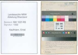Entnazifizierung Ernst Kaufmann , geb. 03.09.1899 ()