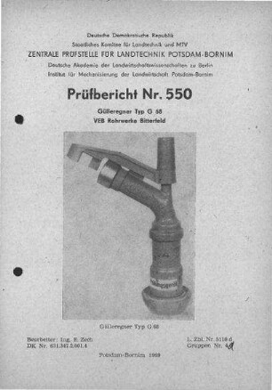 Gülleregner, Typ G 68