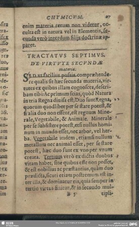 Tractatus Septimus. De Virtute Secundae materiae