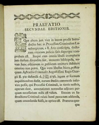 Praefatio Secundae Editionis