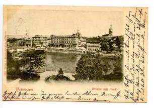 "Brücke mit Post" - Neckarbrücke mit Postamt 1 (Kaiserstraße 2)