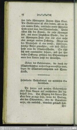 Fehlerhafte Beschaffenheit der weiblichen Geburtstheile