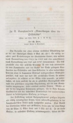 103-110 Zu A. Kamphausen's "Bemerkungen über die Stiftshütte"