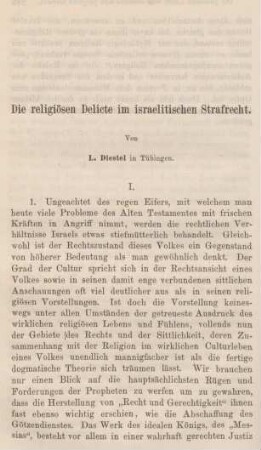 246-313 Die religiösen Delicte im israelitischen Strafrecht