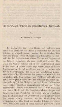 246-313 Die religiösen Delicte im israelitischen Strafrecht