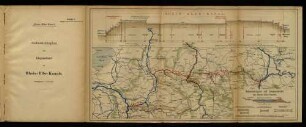 Uebersichtsplan und Längenschnitt des Rhein-Elbe-Kanals.