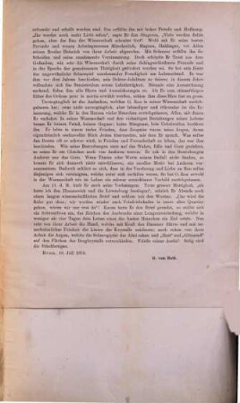 Gustav Rose : Nekrolog ; [Bonn, 16. Juli 1873]