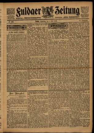 Erste Ausgabe vom Samstag, den 04. Juli 1903.