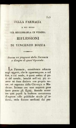 Della Farmacia e Dei Mezzi Per Migliorarla In Verona Riflessioni