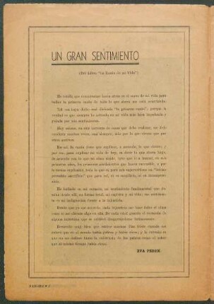 Un gran sentimiento : (Del libro "La Razón de mi vida")