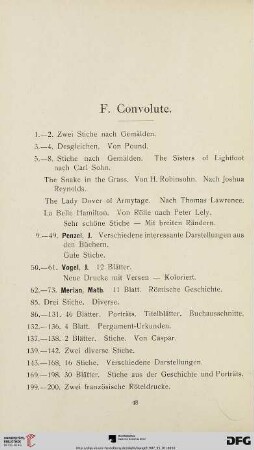 F. Convolute (Nr. 1-340)