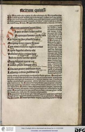 Metrum quintum quarti libri