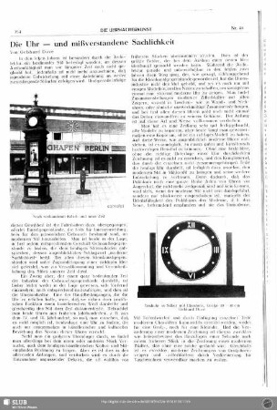 Die Uhr -und mißverstandene Sachlichkeit
