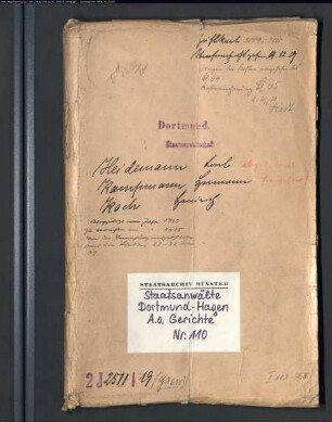 Angeklagter: Heidemann, Karl; Angeklagter: Koch, Heinrich; Angeklagter: Kampmann, Hermann: Landfriedensbruch (Plünderungen usw. in Hamm am 3.- 4.7.1919)