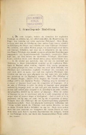 Grundriss der englischen Philologie