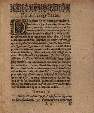 Disputatio Iuridica De Iure Emphyteutico