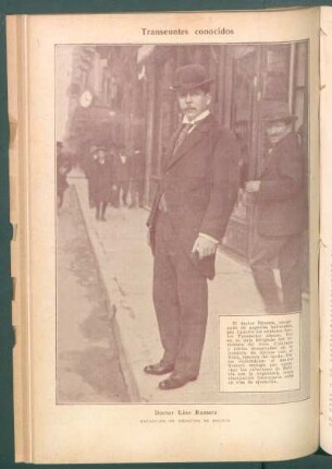 Doctor Lino Romero, encargado de negocios de Bolivia - [Retrato] : Transeúntes conocidos