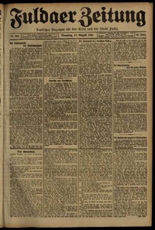 Ausgabe vom Dienstag, den 23. August 1921.