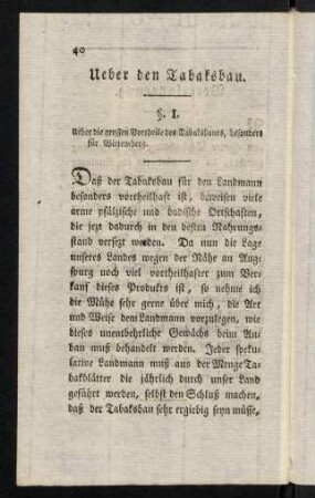 40-66, Ueber den Tabaksbau