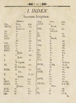 I. Index. locorum Scripturæ