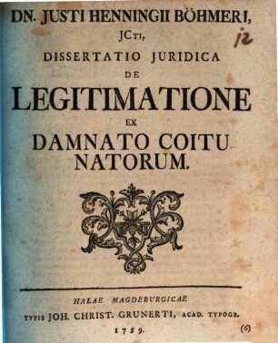 De legitimatione ex damnato coitu natorum