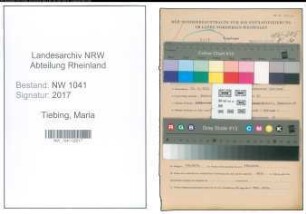 Entnazifizierung Maria Tiebing , geb. 22.03.1911 ()