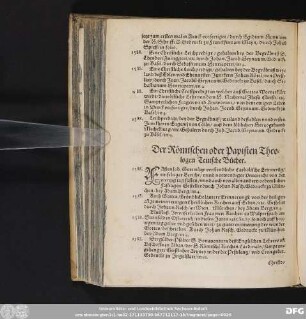 Der Römischen oder Papisten Theologen Teutsche Bücher.
