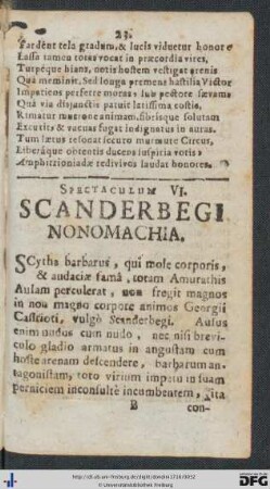 Spectaculum VI.