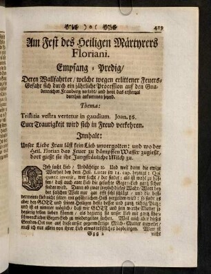 419-424, Am Fest des Heiligen Maertyrers Floriani