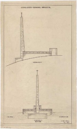 Billing, Hermann; Bühlertal (Baden-Württemberg); Kriegerdenkmal - Seiten- und Vorderansicht
