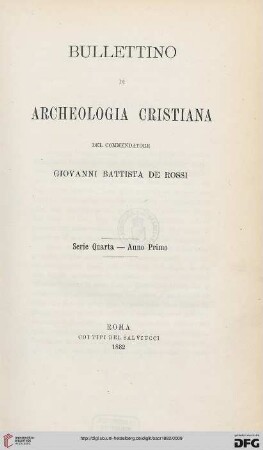 4.Ser.1: Bullettino di archeologia cristiana