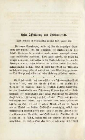 Ueber Offenbarung und Volksunterricht