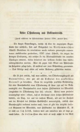Ueber Offenbarung und Volksunterricht