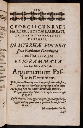203-215, Librum Primum