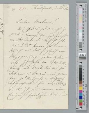 Brief an Johannes Brahms