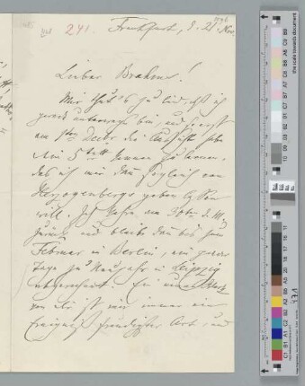 Brief an Johannes Brahms