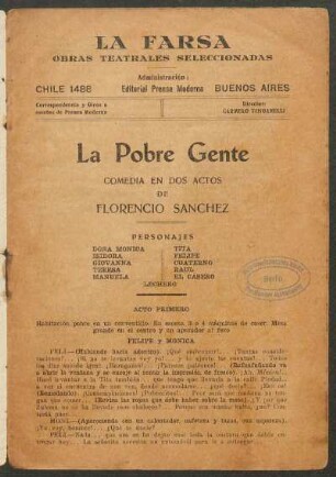 La pobre gente : comedia en tres actos