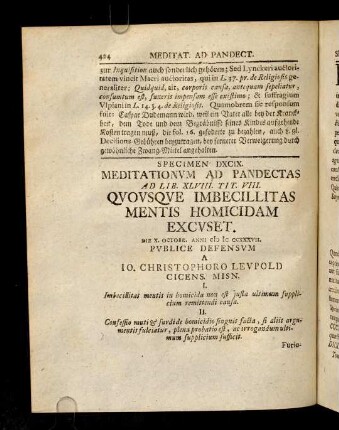 424-435, Spec. 599. Quousque im becillicas mentis ...