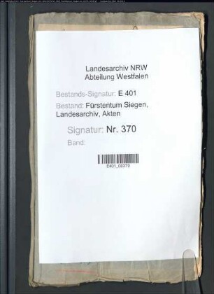 Ausstattung und Verpflegung des Hofstaats zu Siegen