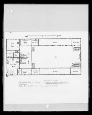 Grundriß eines Bauernhauses (Einhaus) in Heede Kreis Grafschaft Diepholz